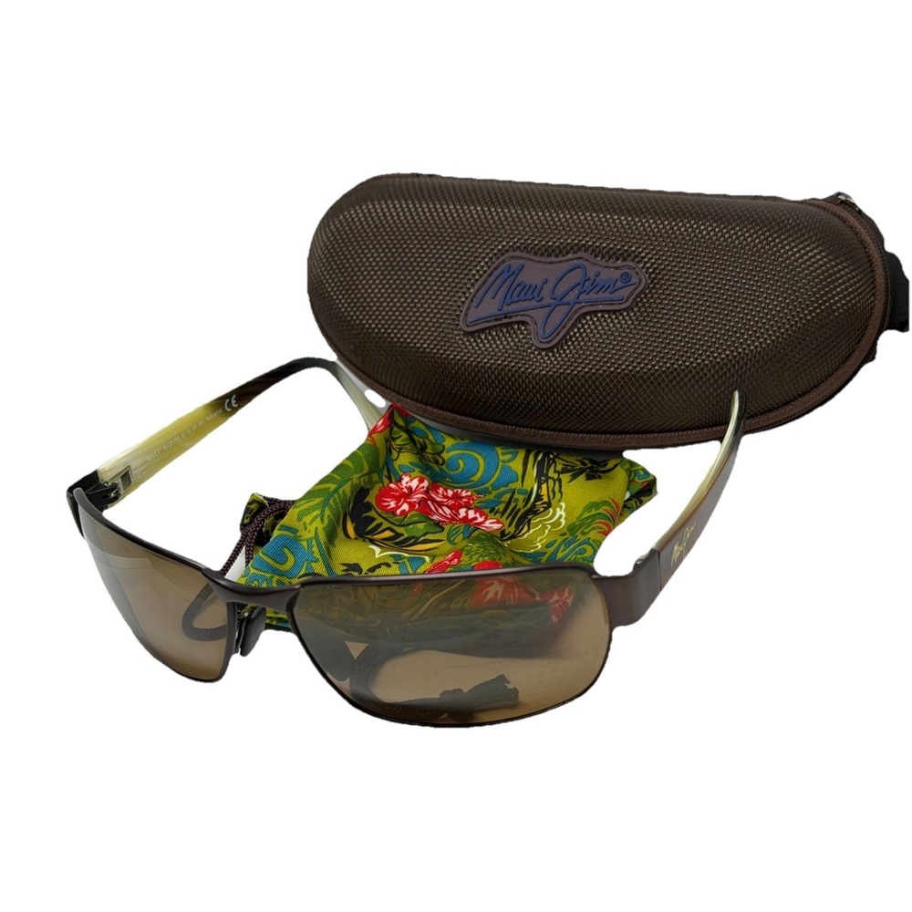 MAUI JIM BLACK Brown CORAL MJ249-19M SPORTS WRAP EYEGLASSES FRAME Only 65-16-115